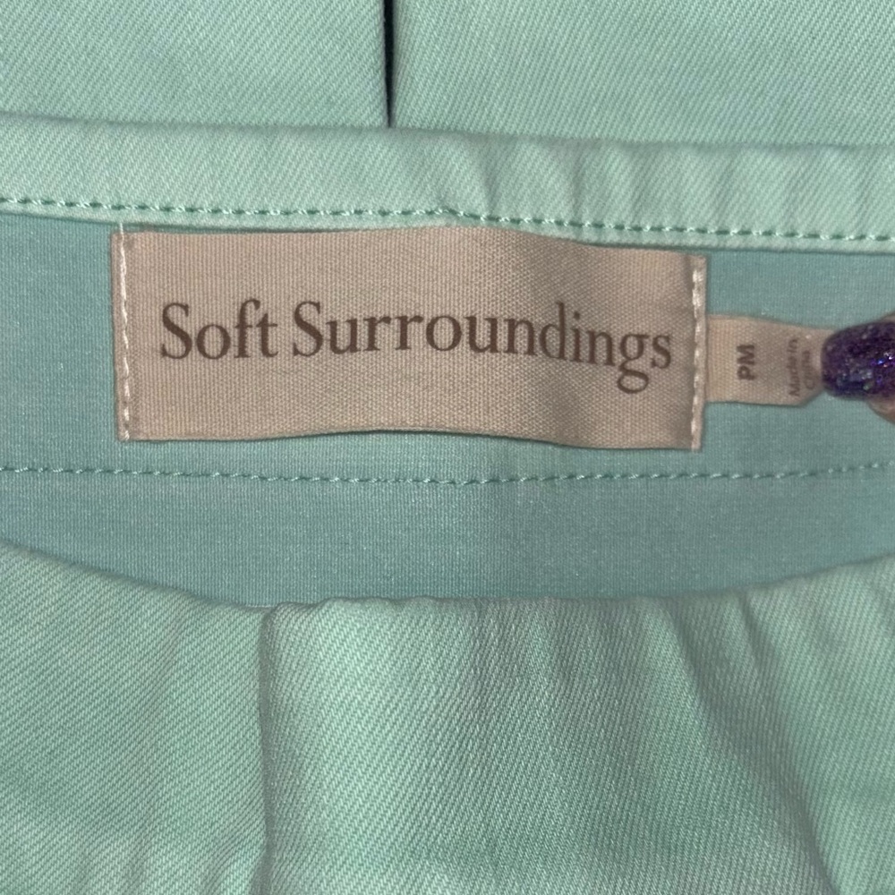 Soft Surroundings Jeans Ultimate Denim Pull On Straight Leg Mint Green Size PM - Picture 10 of 13